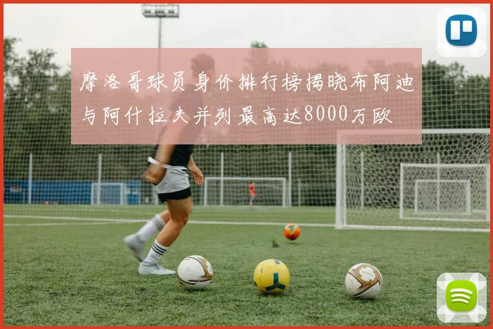 摩洛哥球员身价排行榜揭晓布阿迪与阿什拉夫并列最高达8000万欧
